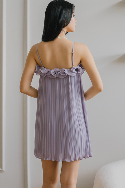 Spring Fling Pleat Dress (Dusty Lilac)