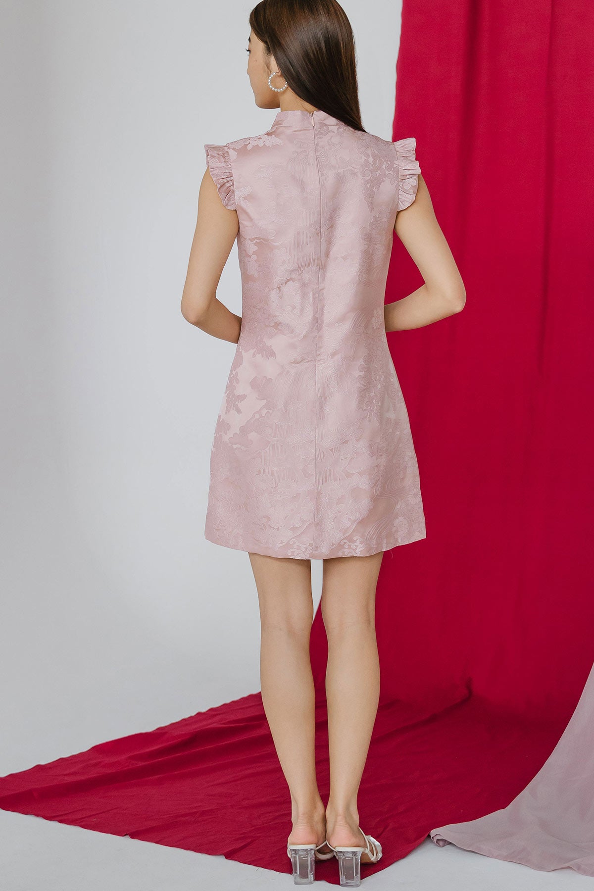 Vale Embossed Qipao (Pink)