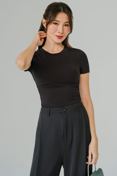 Essential Side-Ruch Top (Black)