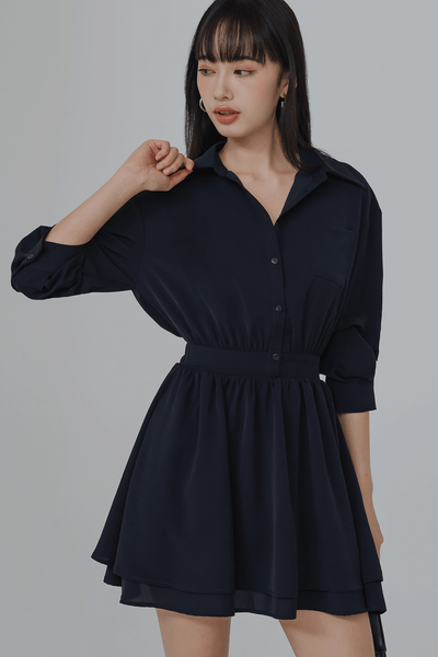 Captivate Shirt Dress (Midnight Blue)