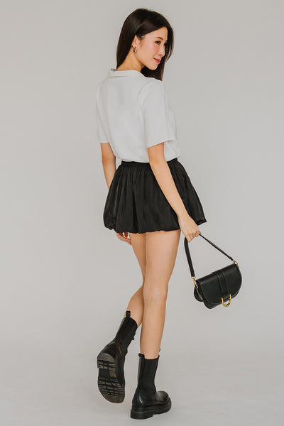 Bubble Hem Mini Skort (Black)