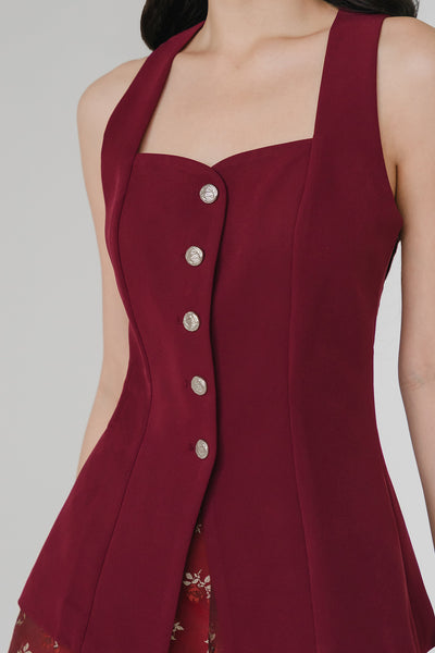 Rissa Vest Top (Burgundy)