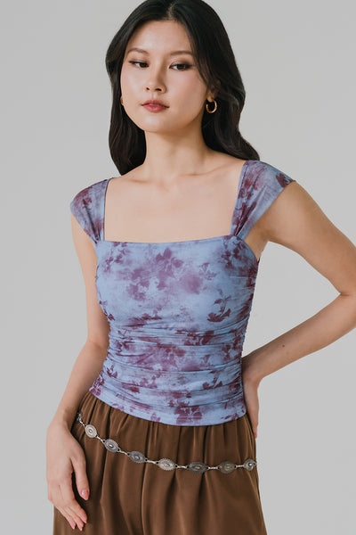 Florence Padded Mesh Top (Sky Berry)