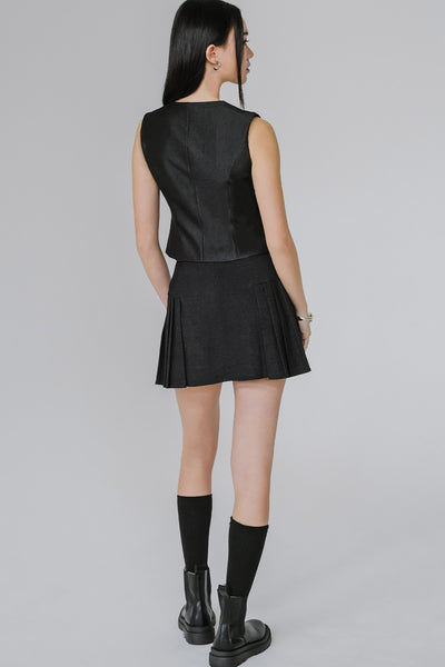 Dakota Zipper Vest (Black)