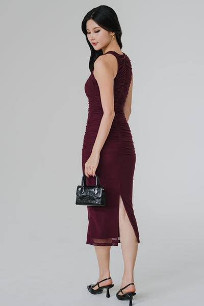 Vivi Padded Mesh Dress (Mulberry)