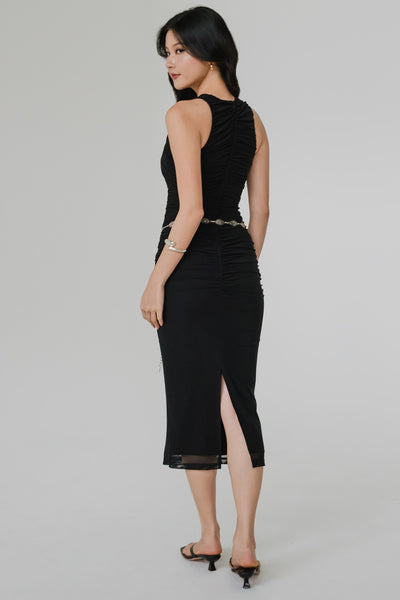 Vivi Padded Mesh Dress (Black)