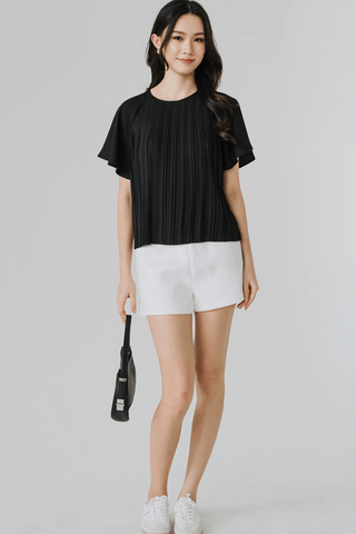 Aria Pleat Blouse (Black)