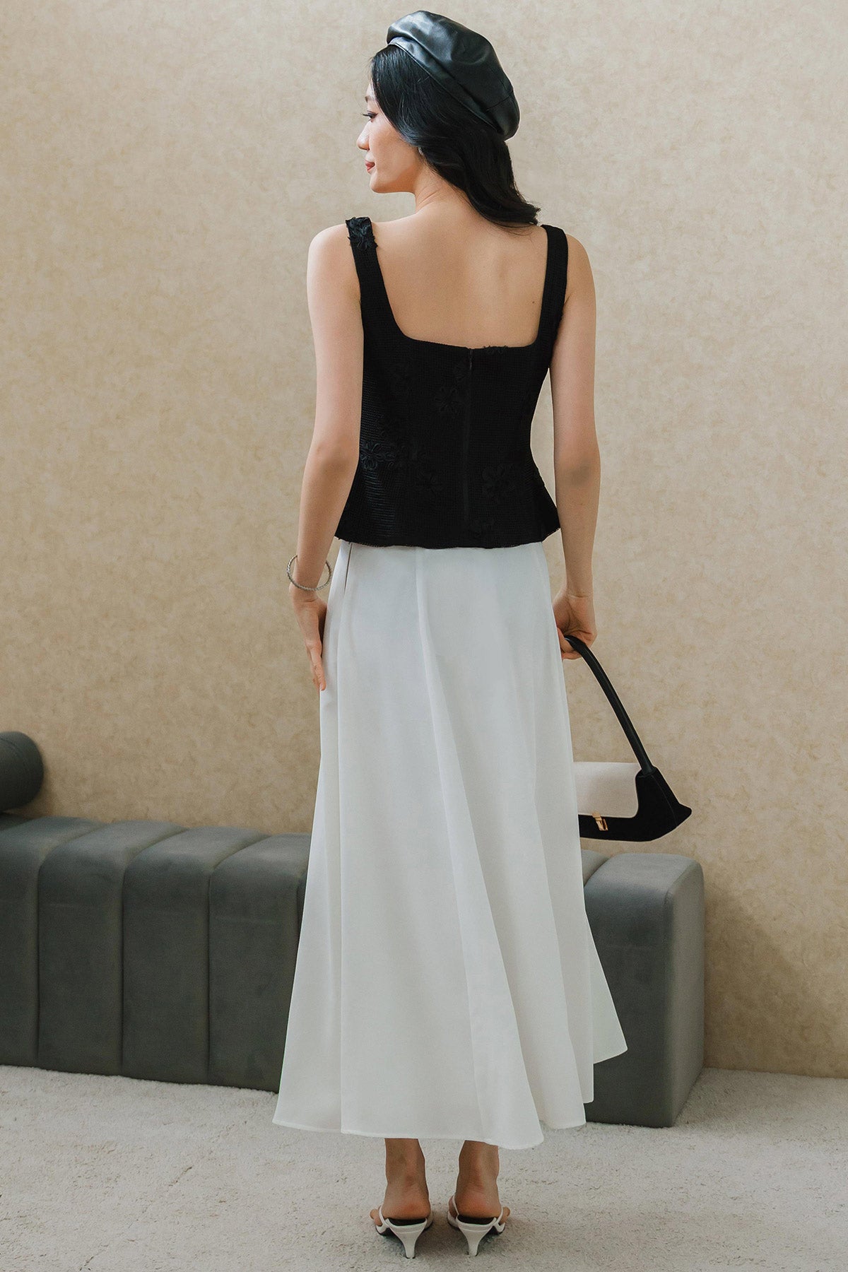 Belle Embroidered Top (Black)