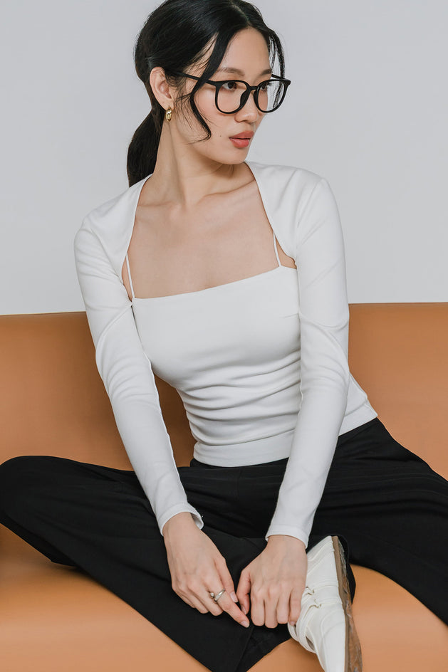 Momentum Padded Shrug Set (White)