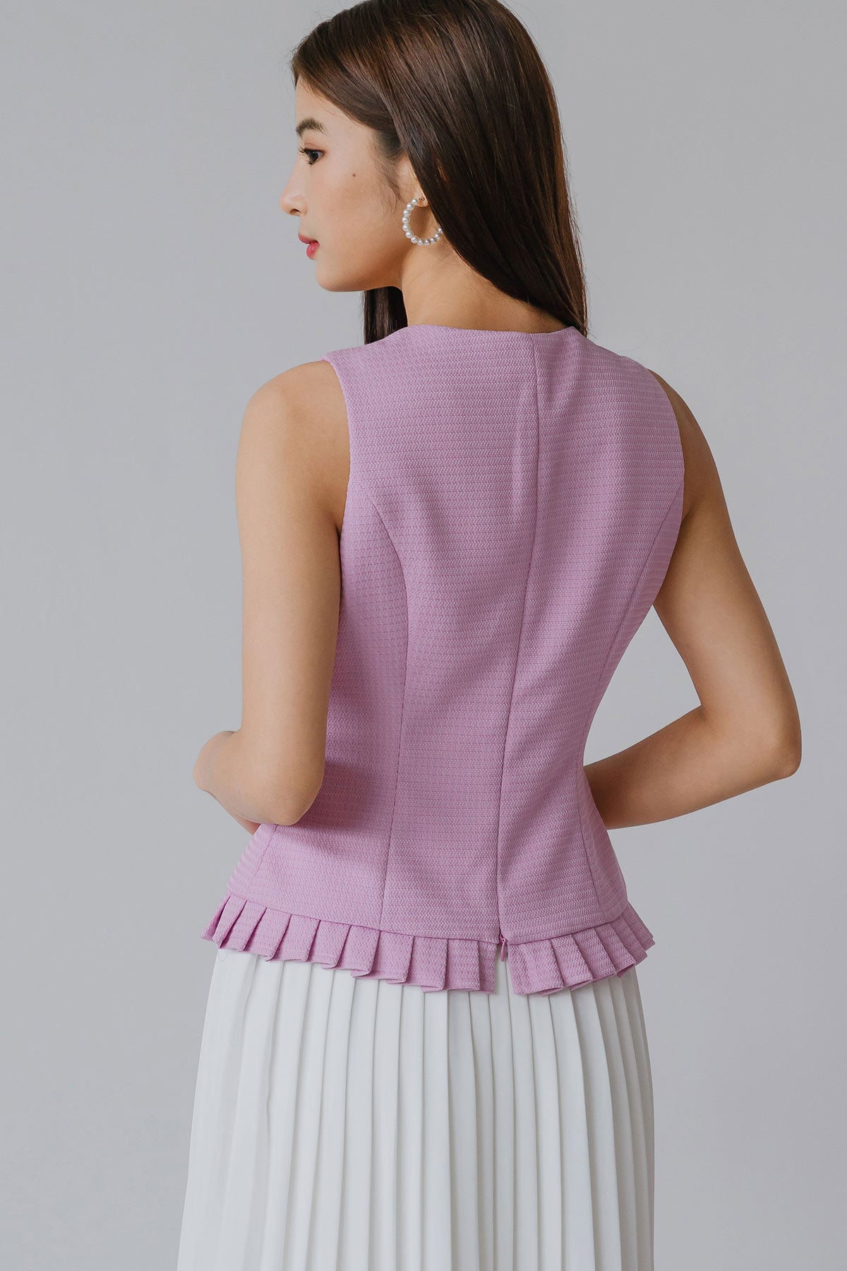 Dreams Of Gold Tweed Top (Rose)