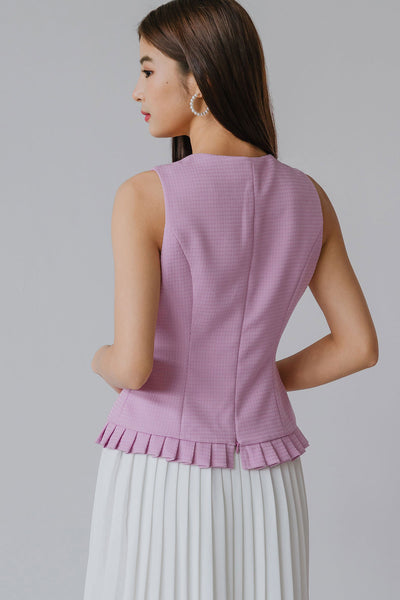 Dreams Of Gold Tweed Top (Rose)