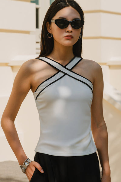 Meralda Padded Halter Top (White)