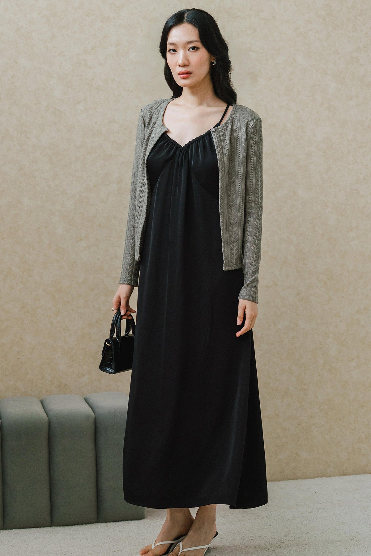 Summer Knitted Cardigan (Grey)