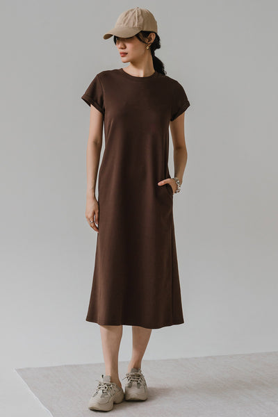 Restock* For Keeps Midi Dress (Espresso)