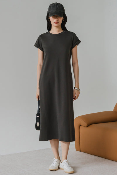 PO* For Keeps Midi Dress (Dark Grey)