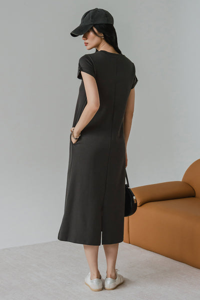 PO* For Keeps Midi Dress (Dark Grey)