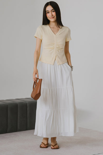 Carissa Padded Cotton Tee (Yellow)