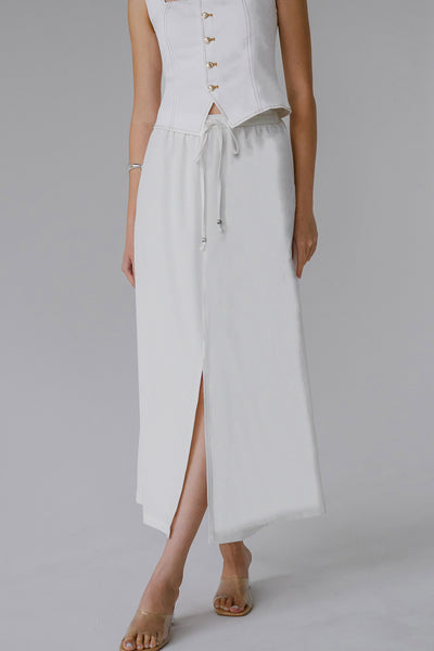 Dakota Drawstring Skirt (White)