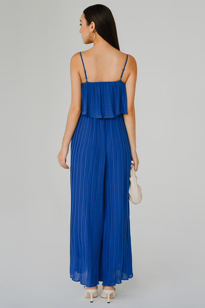 Flair Pleat Jumpsuit (Cobalt)