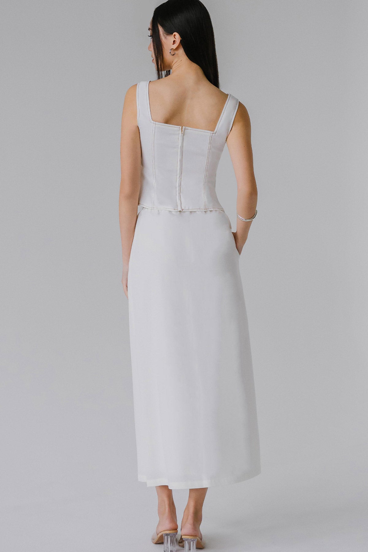 Dakota Drawstring Skirt (White)