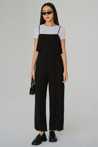 Flair Pleat Jumpsuit (Black)