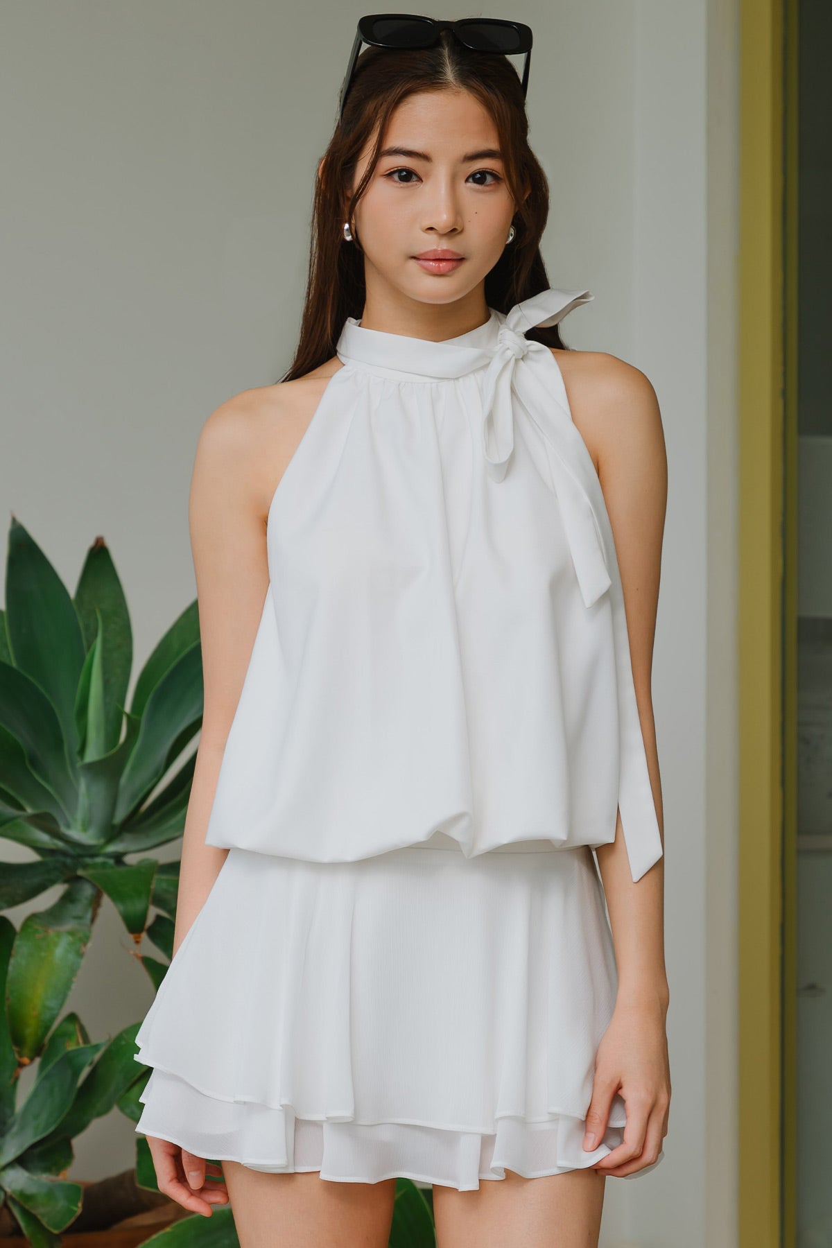 Yvette Tier Pocket Skort (White)