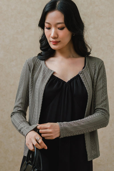 Summer Knitted Cardigan (Grey)