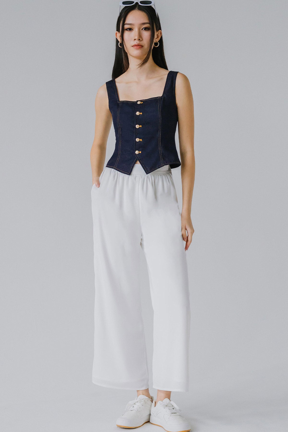 Peyton Padded Top (Dark Blue)