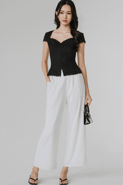 Lea Crochet Trim Top (Black)