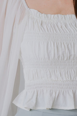 Éclat Dream Smocked Top (White)