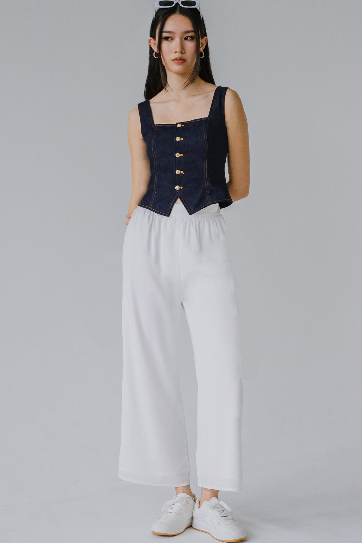 Peyton Padded Top (Dark Blue)