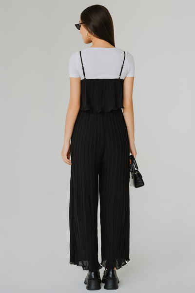 Flair Pleat Jumpsuit (Black)