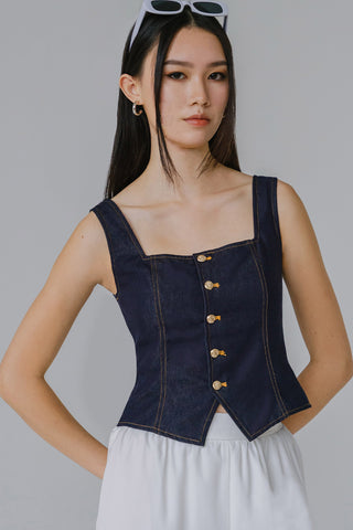 Peyton Padded Top (Dark Blue)