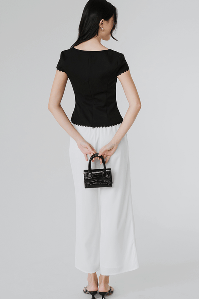 Lea Crochet Trim Top (Black)