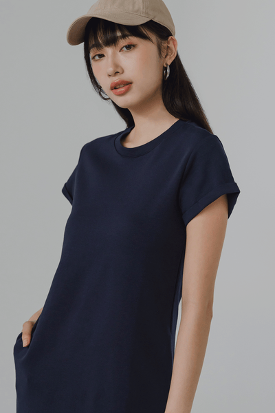 For Keeps Midi Dress (Navy)