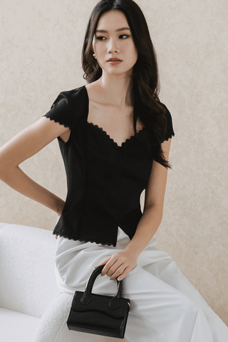 Lea Crochet Trim Top (Black)