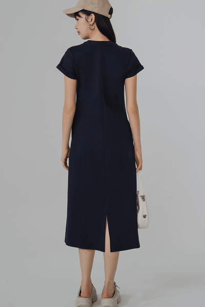 For Keeps Midi Dress (Navy)