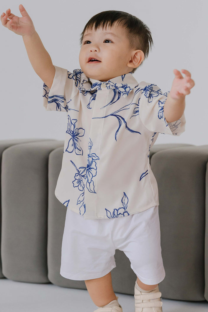 Mini With Grace Collar Shirt (Porcelain)
