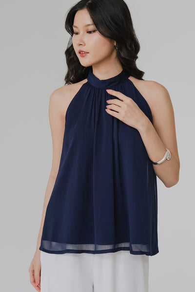 Lenora Halter Top (Navy)