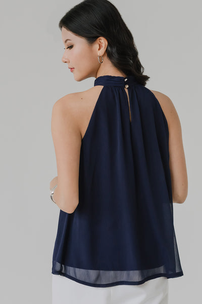 Lenora Halter Top (Navy)