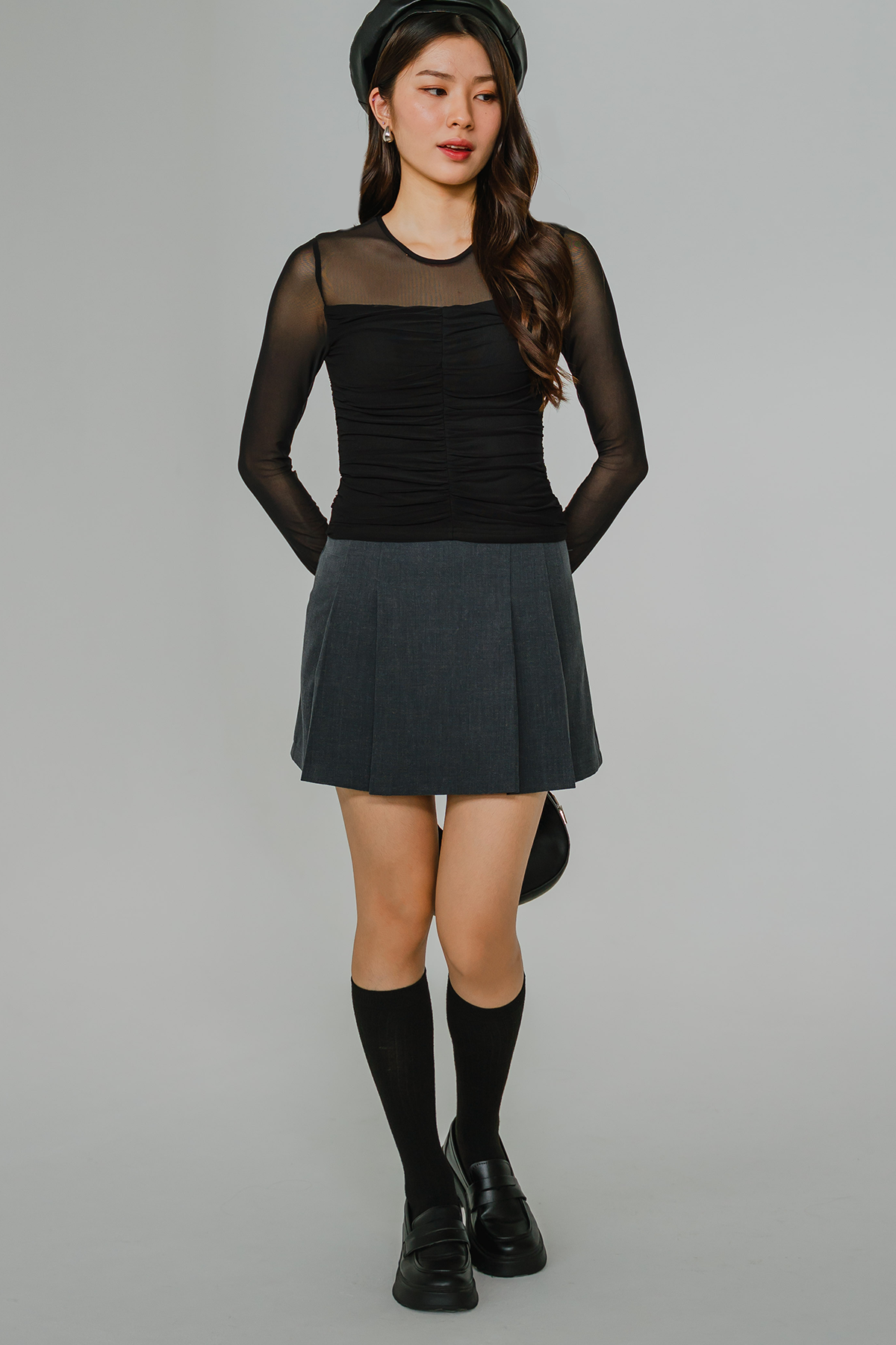 Rory Pleat Skort (Grey)