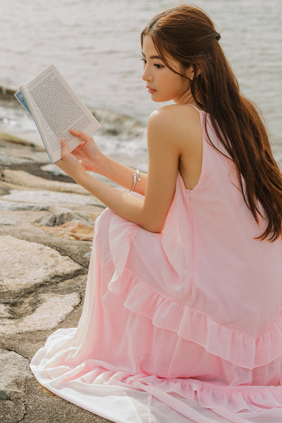 Gaia Ruffle Dress (Pink)