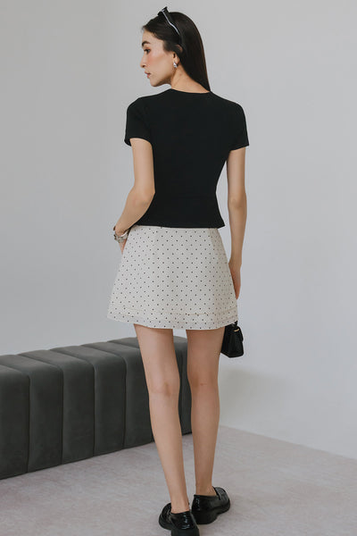Carissa Padded Cotton Tee (Black)