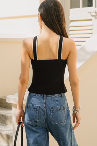 Meralda Padded Halter Top (Black)