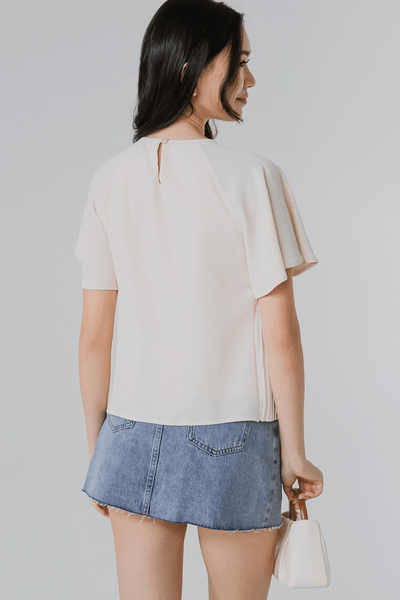 Aria Pleat Blouse (Cream)