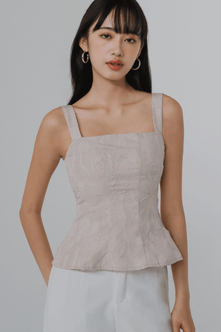 Liv Padded Embossed Top (Blush)