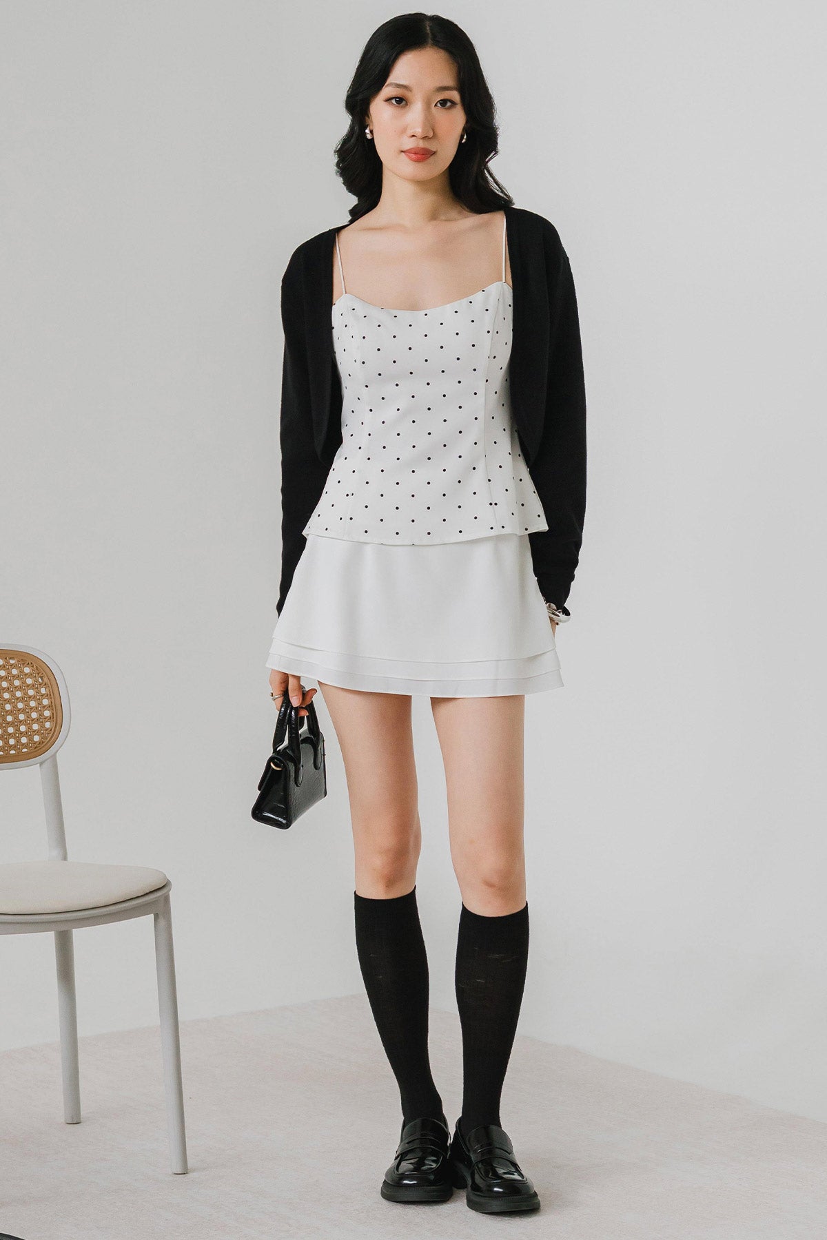 Softline Cropped Cardigan (Black)