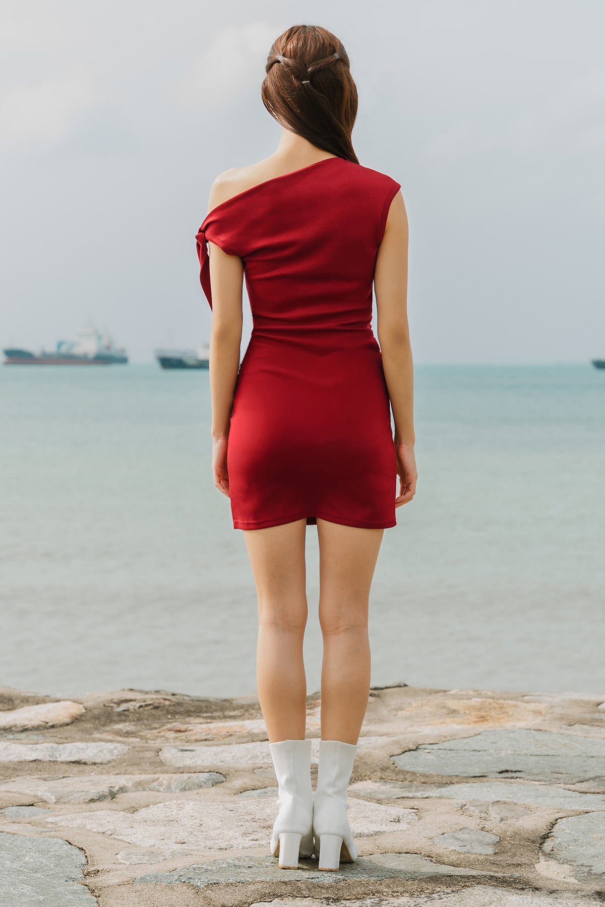 Helena Tie Dress (Cherry Red)