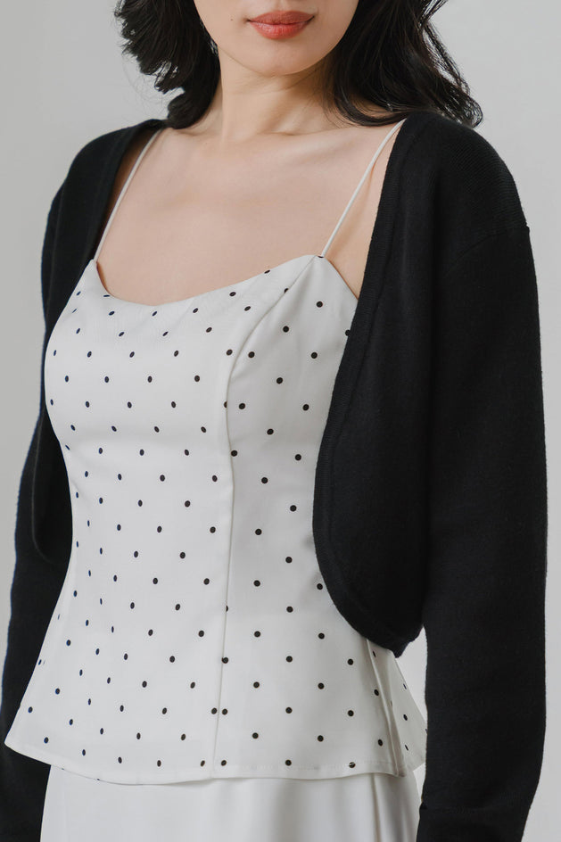 Softline Cropped Cardigan (Black)