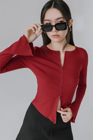 Aeris Dual-Zipper Top (Red)